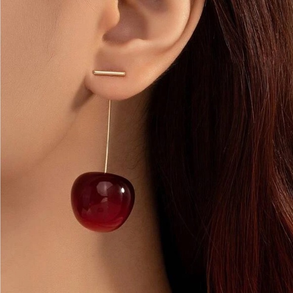 Cherry Drop Earrings - Picture 2 of 3